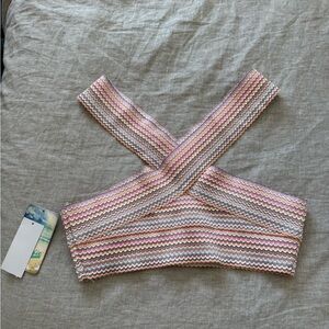 NWT Hobie Rainbow Criss Cross Swim Top